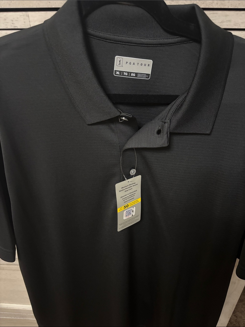 PGA TOUR Black Men's Performance Polo